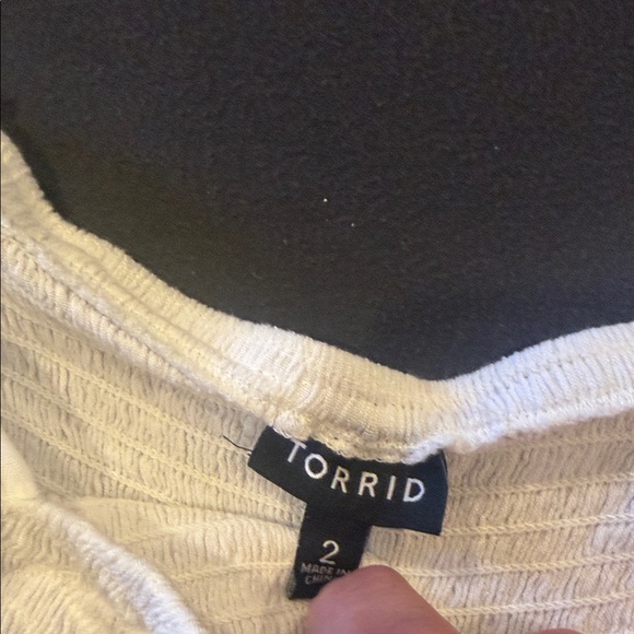 Torrid White Ruffled Strap Blouse - Picture 2 of 4